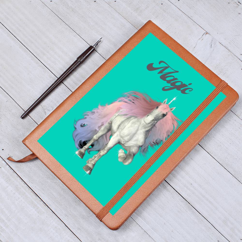 Teal Magic Unicorn Blank Journal, Notebook, Diary