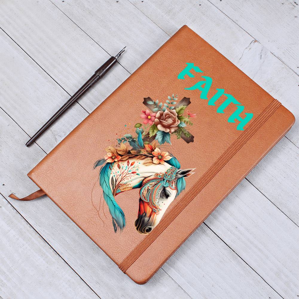 Blank Vegan Leather Bound Journal, Notebook, Diary For Horse Lovers