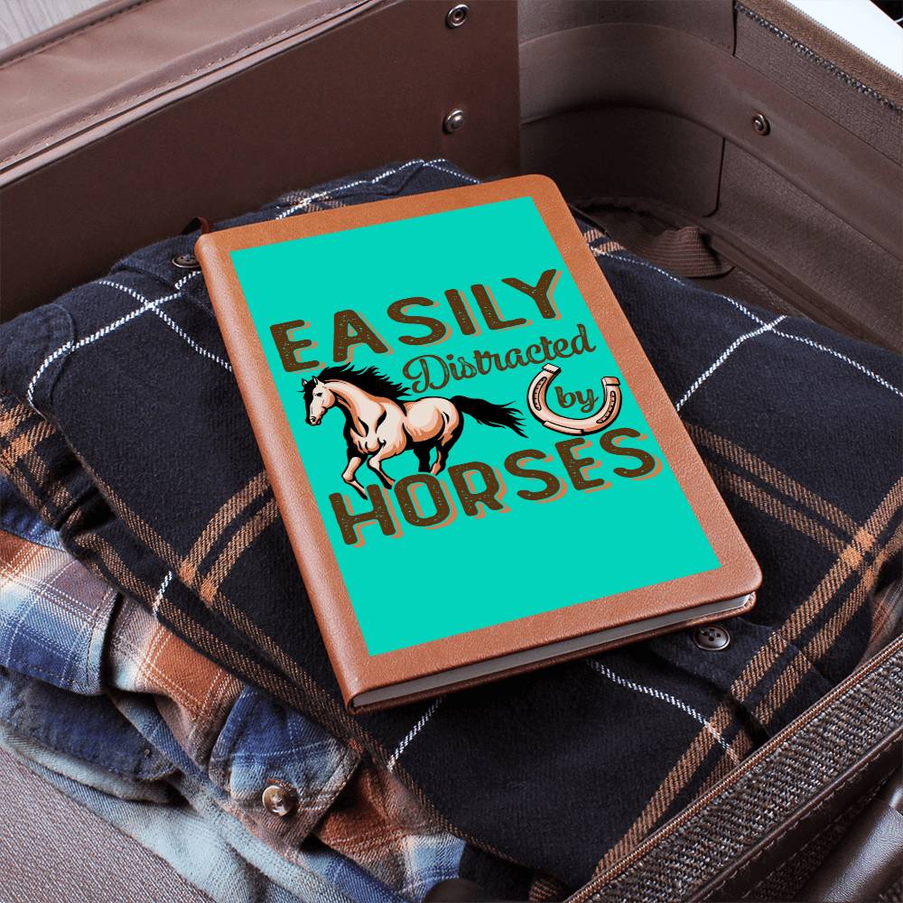 Easily Distracted By Horses Blank Journal, Notebook, Diary