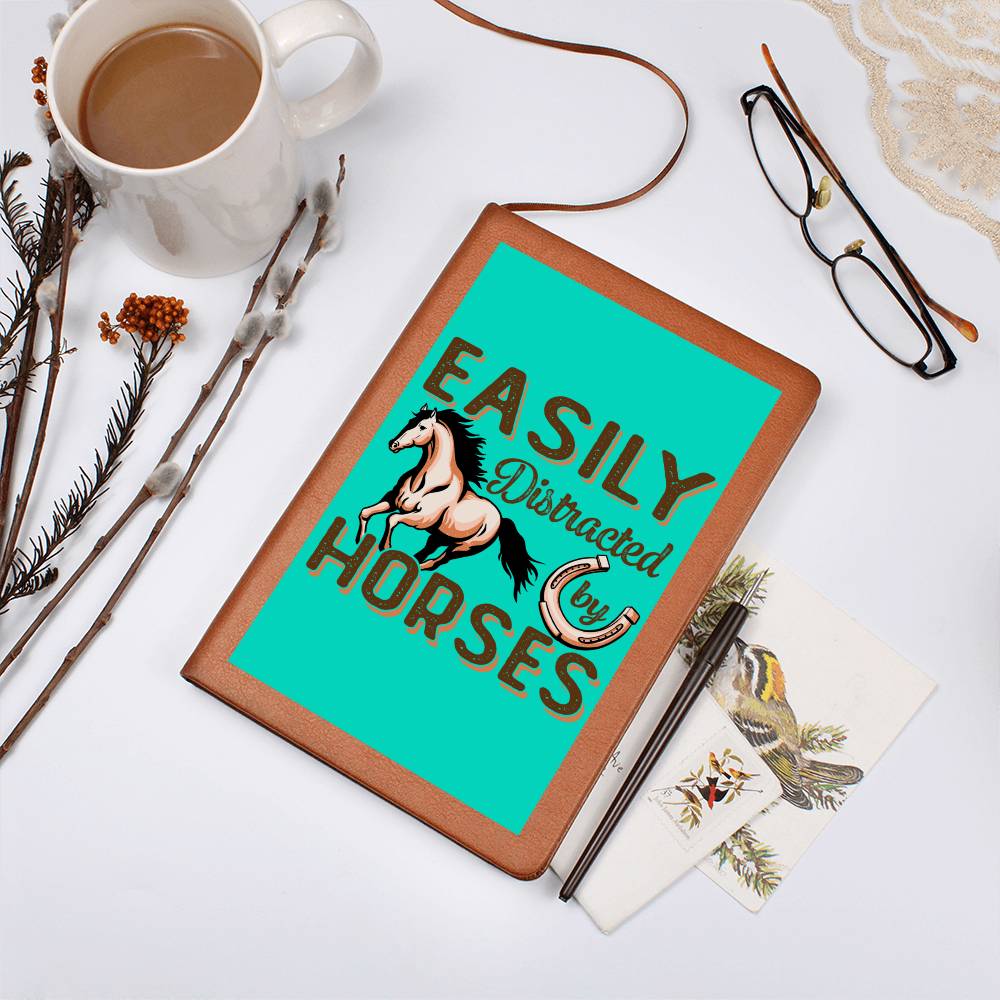 Easily Distracted By Horses Blank Journal, Notebook, Diary