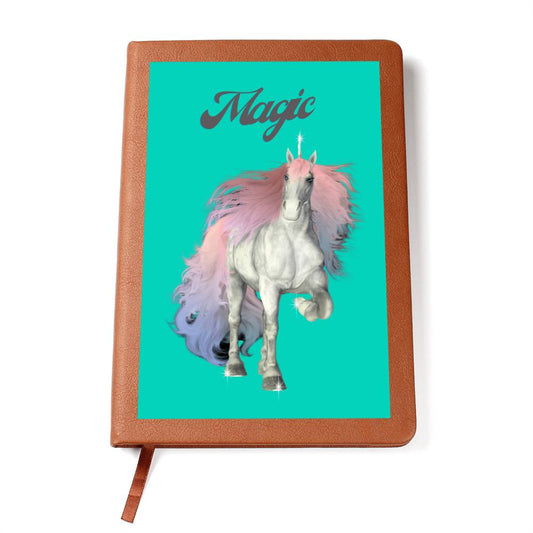 Teal Magic Unicorn Blank Journal, Notebook, Diary