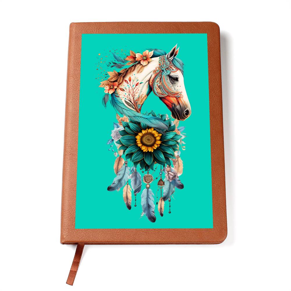 Dream Catcher Teal Horse Blank Journal, Notebook, Diary