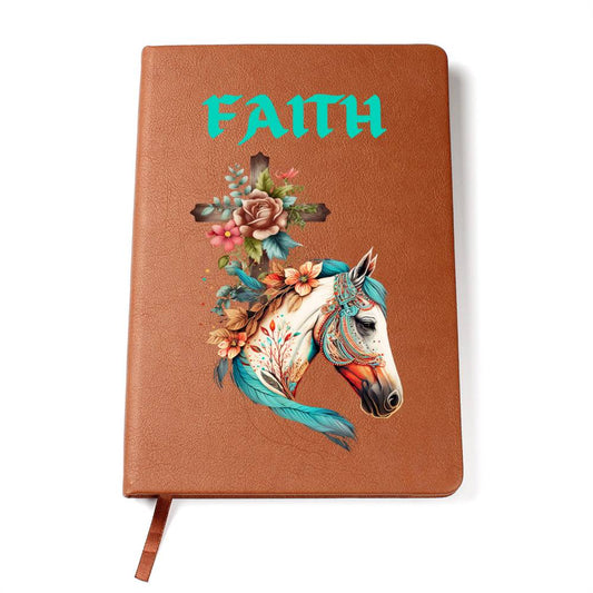 Blank Vegan Leather Bound Journal, Notebook, Diary For Horse Lovers
