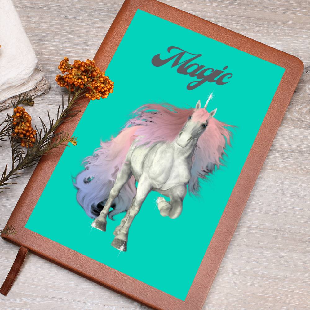 Teal Magic Unicorn Blank Journal, Notebook, Diary