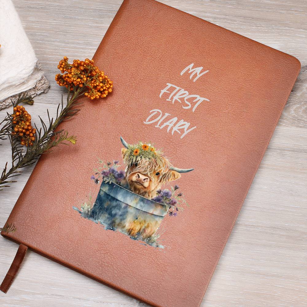 My First Diary For Girls Youth Journal Notebook Highland Cow Image