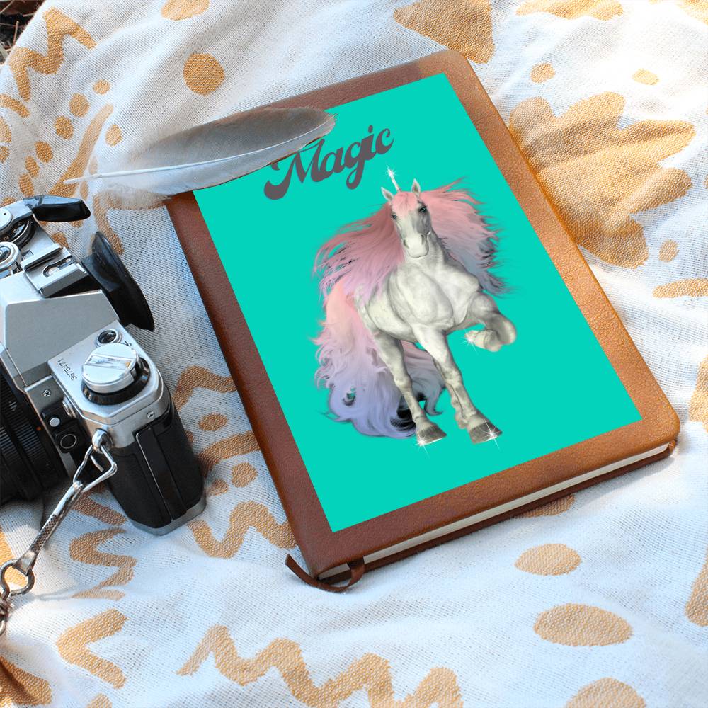 Teal Magic Unicorn Blank Journal, Notebook, Diary