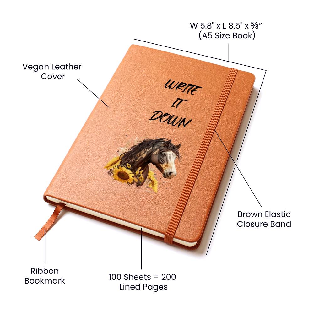 Write It Down Journal Notebook For Horse Lovers