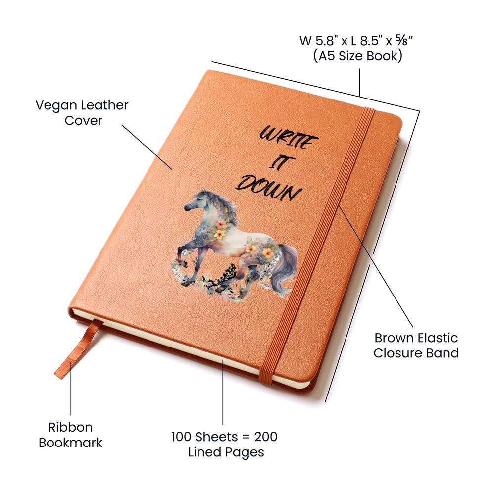 Write It Down Journal Notebook For Horse Lover