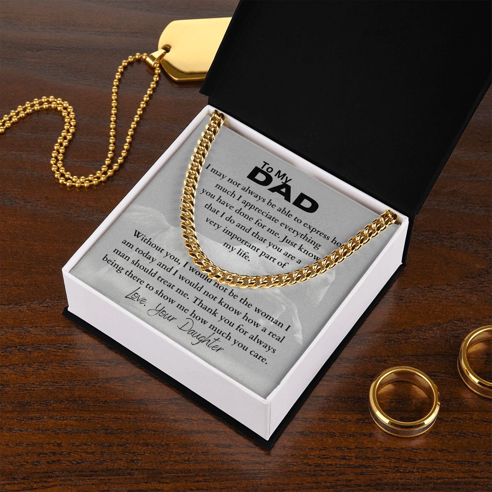 Father's Day Cuban Link Chain Necklace From Daughter