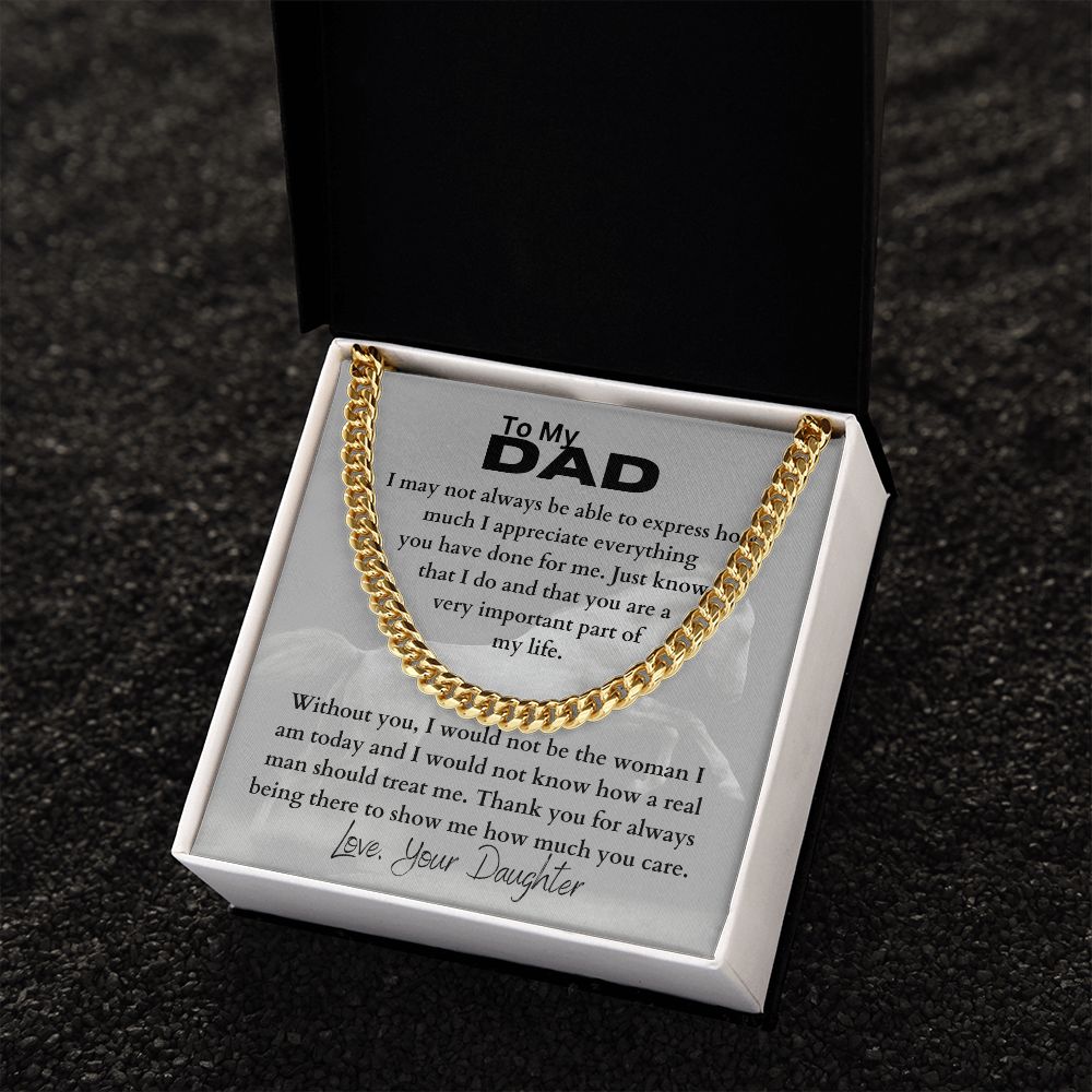 Father's Day Cuban Link Chain Necklace From Daughter