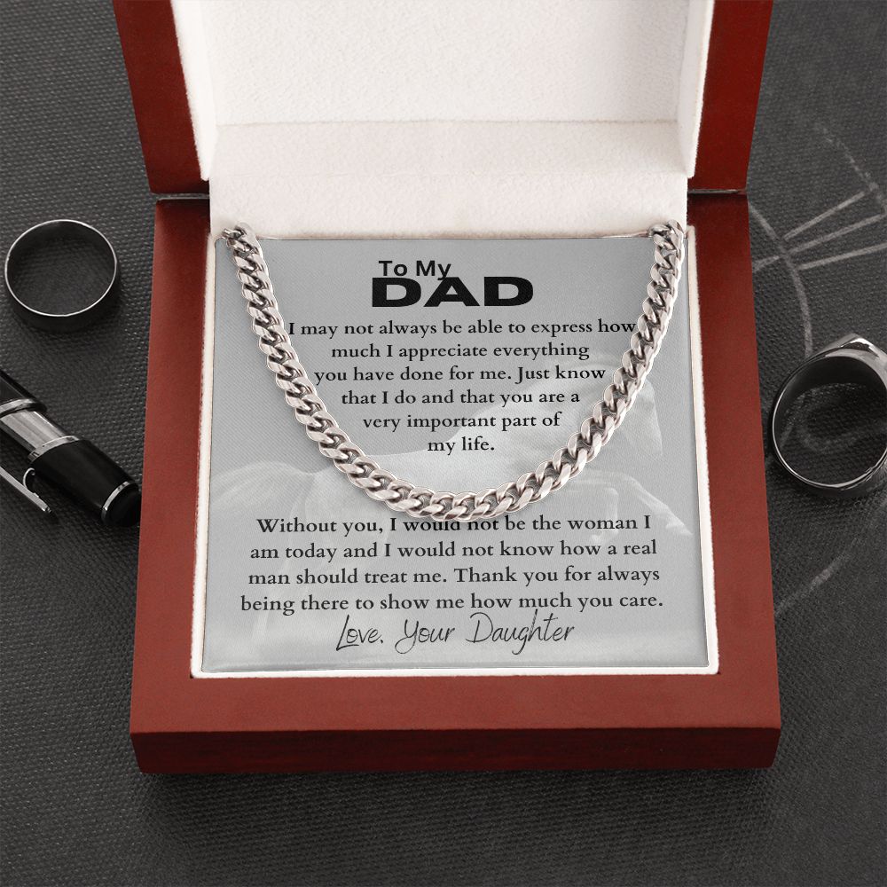 Father's Day Cuban Link Chain Necklace From Daughter