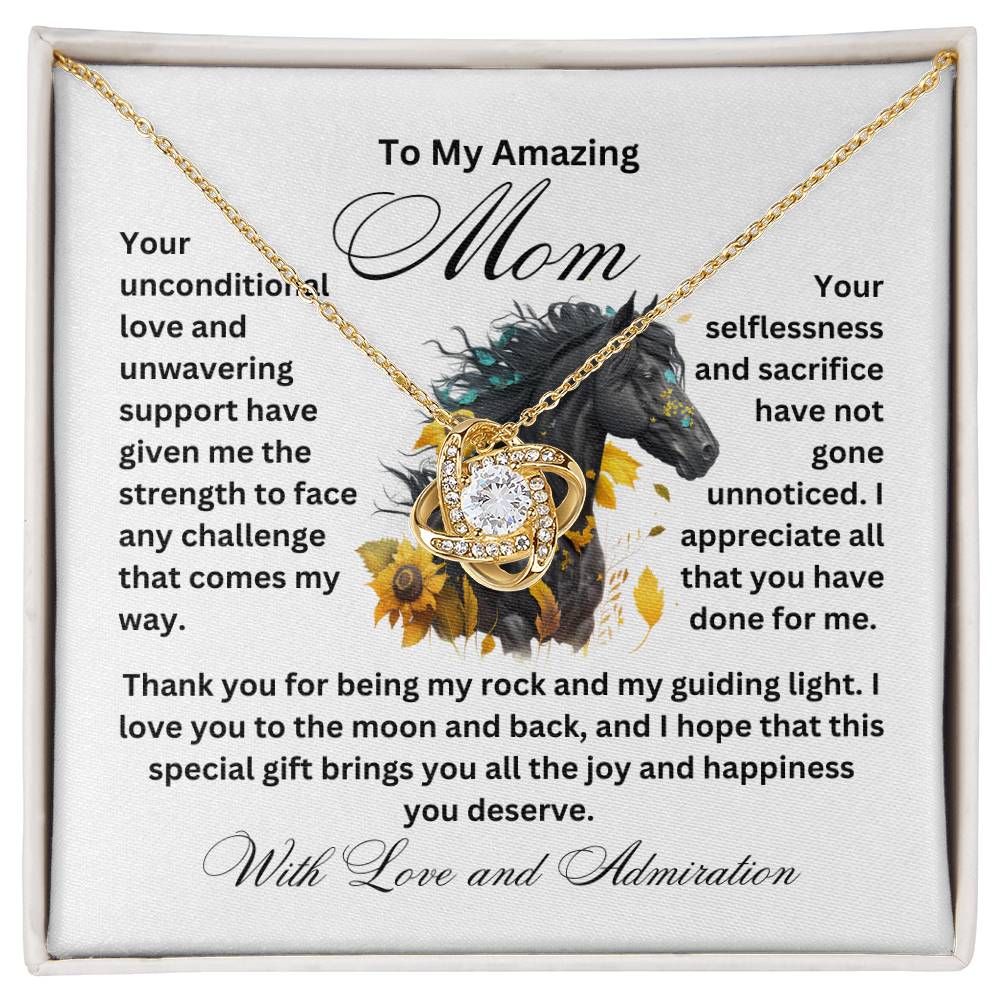 Mom - Your Unwavering Support - Love Knot Necklace With Gift Box