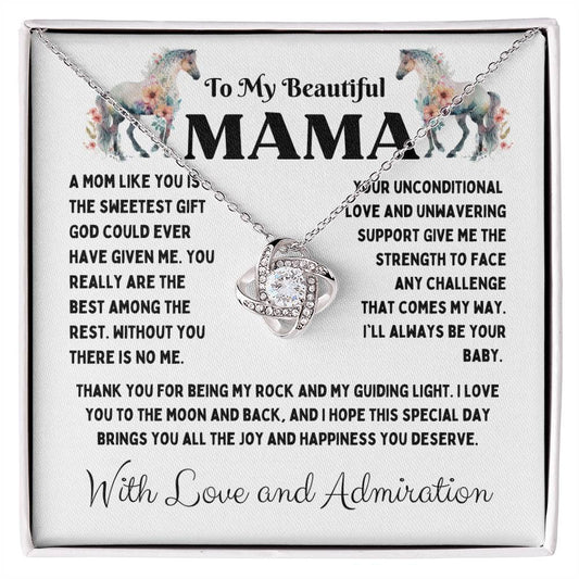 SALE Mama Love Knot Necklace For Mom