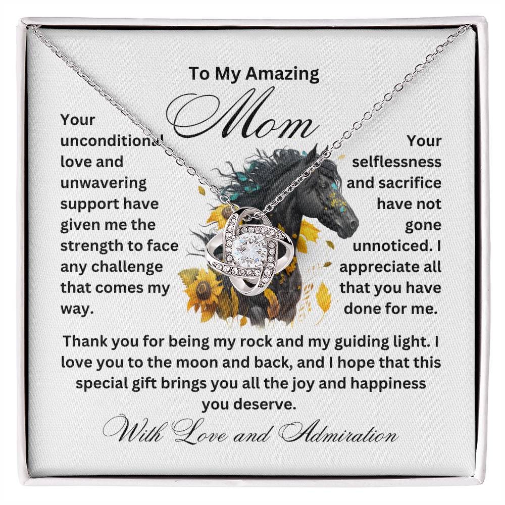 Mom - Your Unwavering Support - Love Knot Necklace With Gift Box