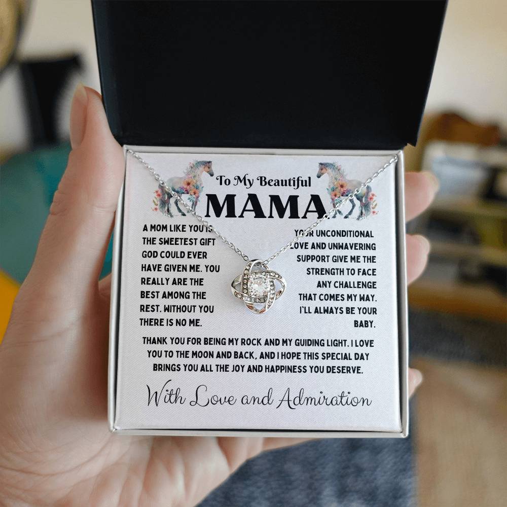 SALE Mama Love Knot Necklace For Mom