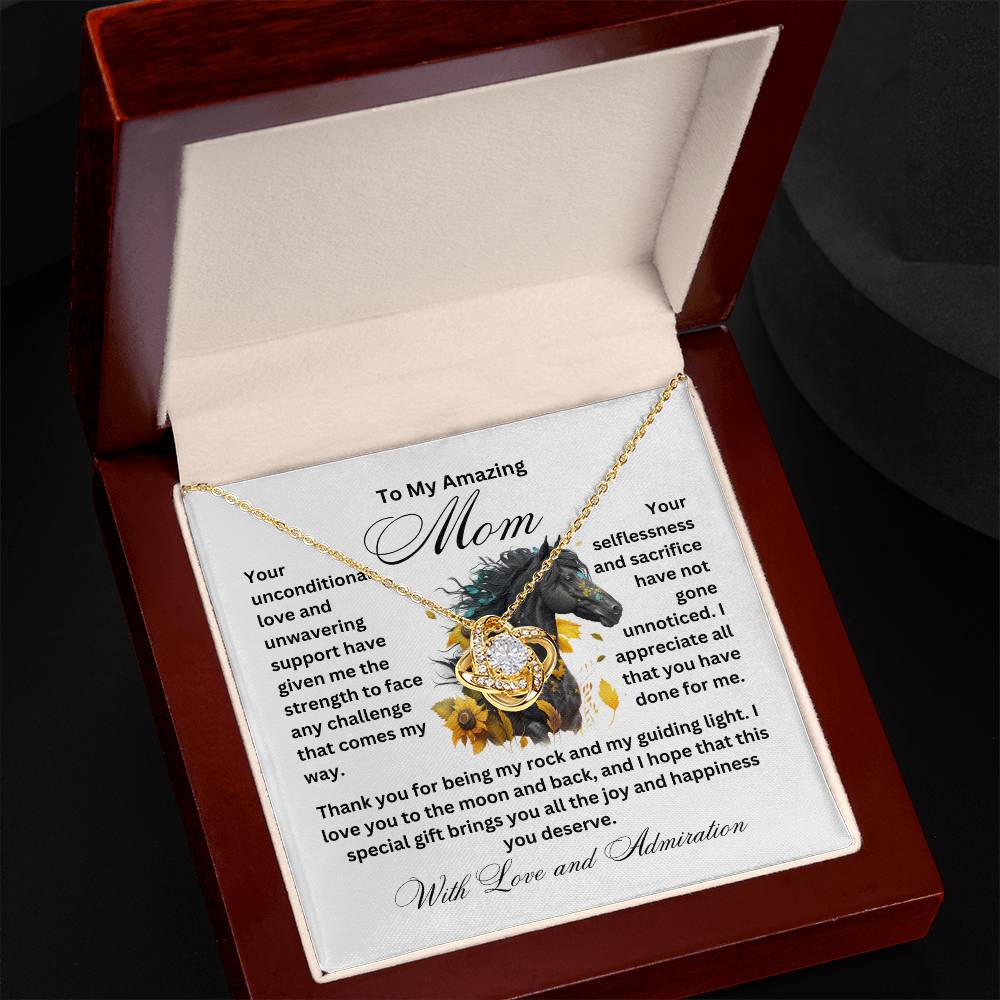 Mom - Your Unwavering Support - Love Knot Necklace With Gift Box