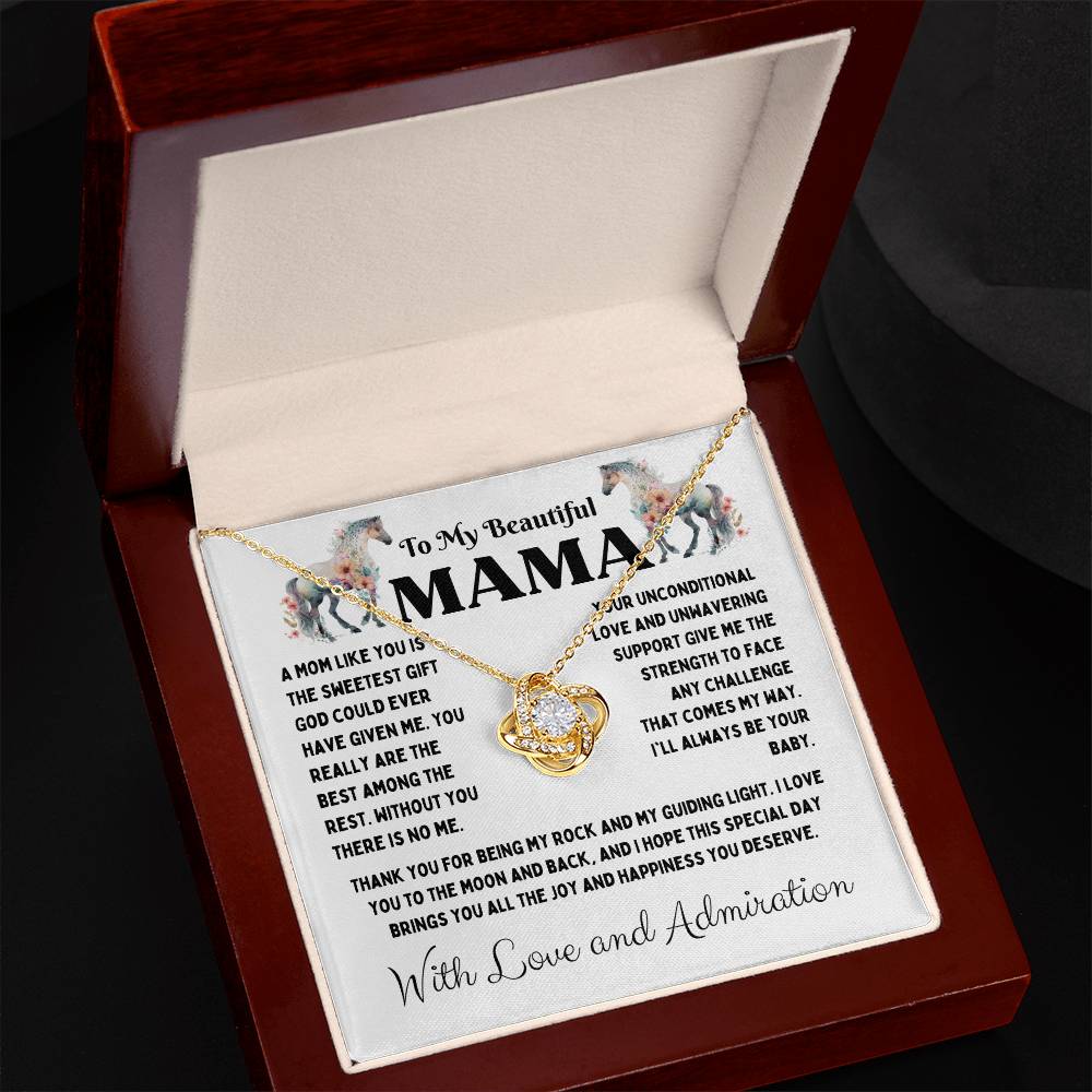 SALE Mama Love Knot Necklace For Mom