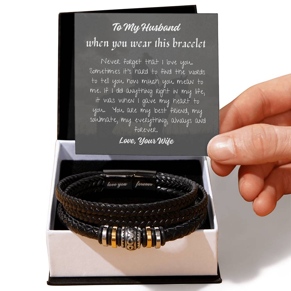 To Husband From Wife Bracelet For Gift, Birthday, Christmas, Valentine's Day