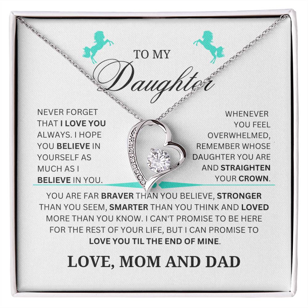 Daughter Forever Love Necklace From Mom and Dad