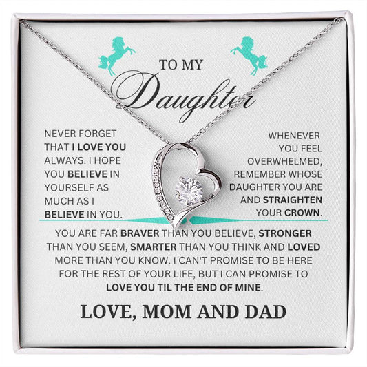 Daughter Forever Love Necklace From Mom and Dad