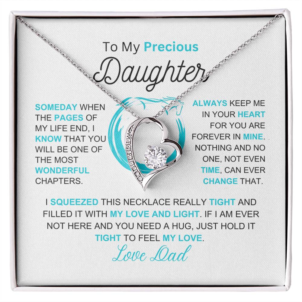 To My Daughter From Dad- Love and Light - Forever Love Necklace