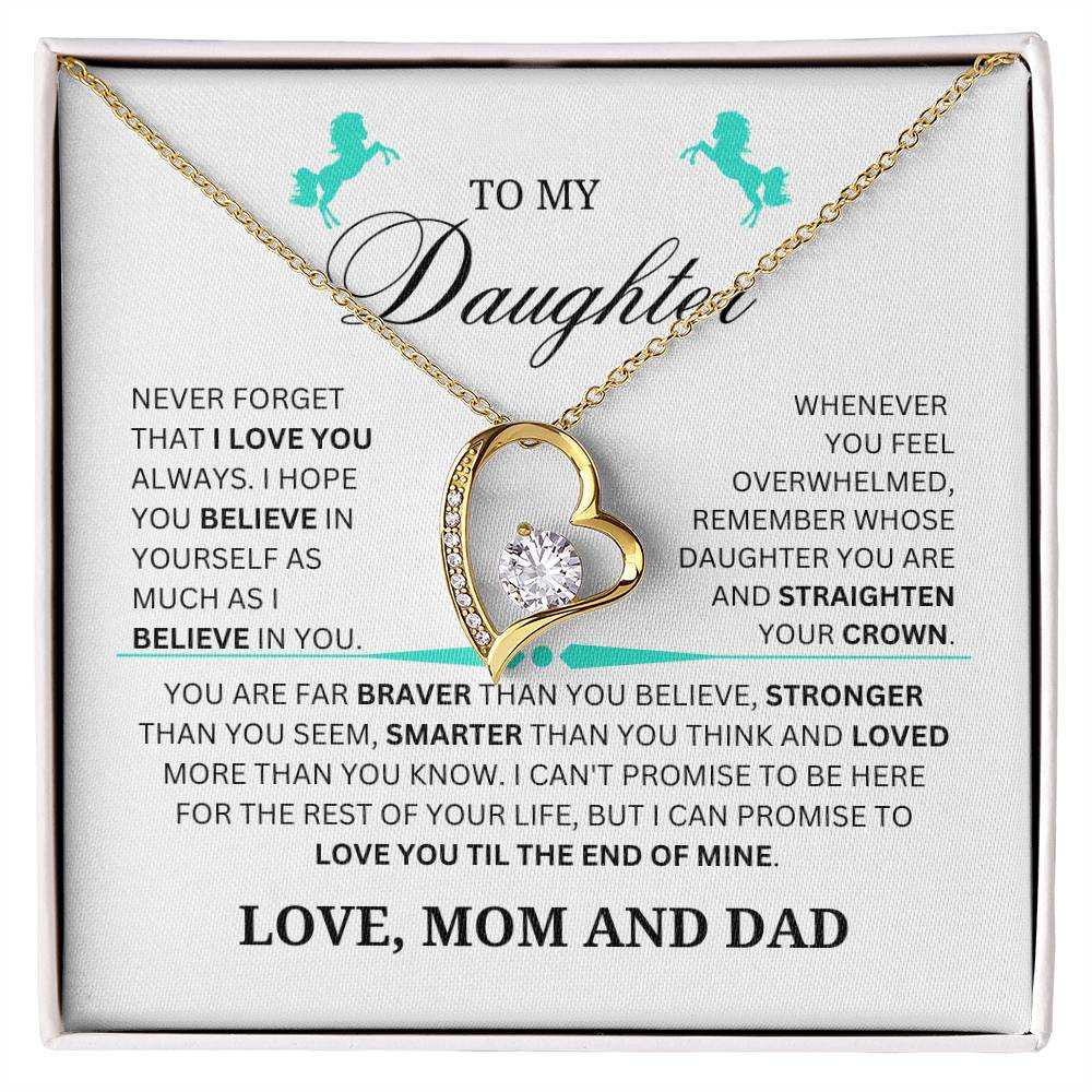 Daughter Forever Love Necklace From Mom and Dad