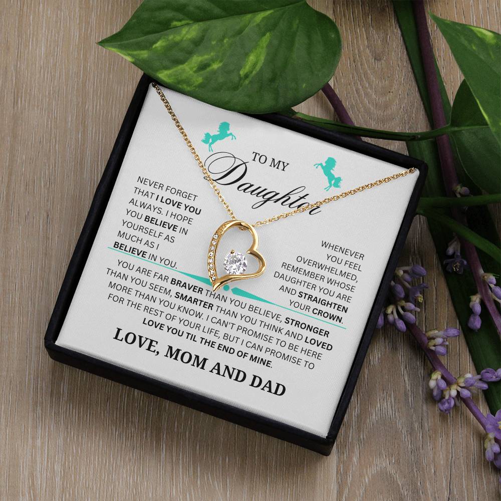 Daughter Forever Love Necklace From Mom and Dad