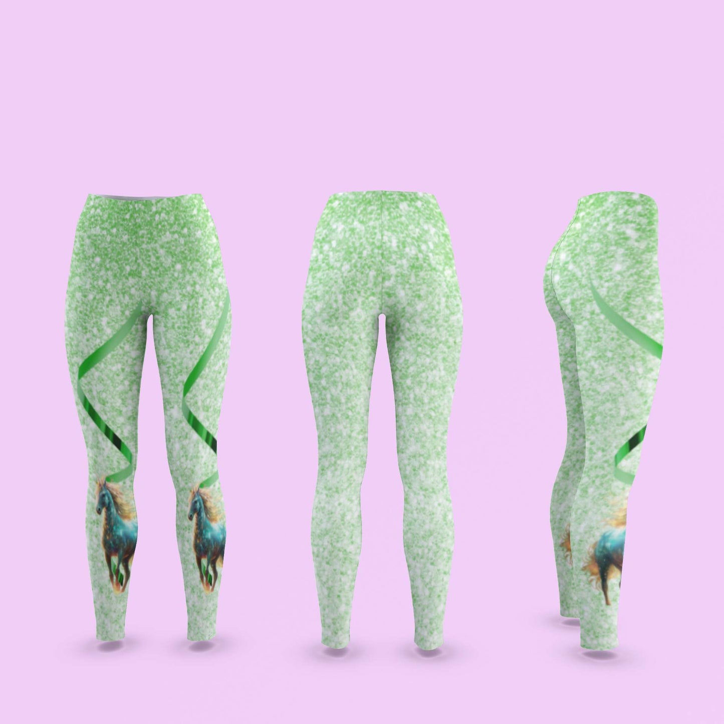 Green Support A Cause Leggings For Horse Lovers