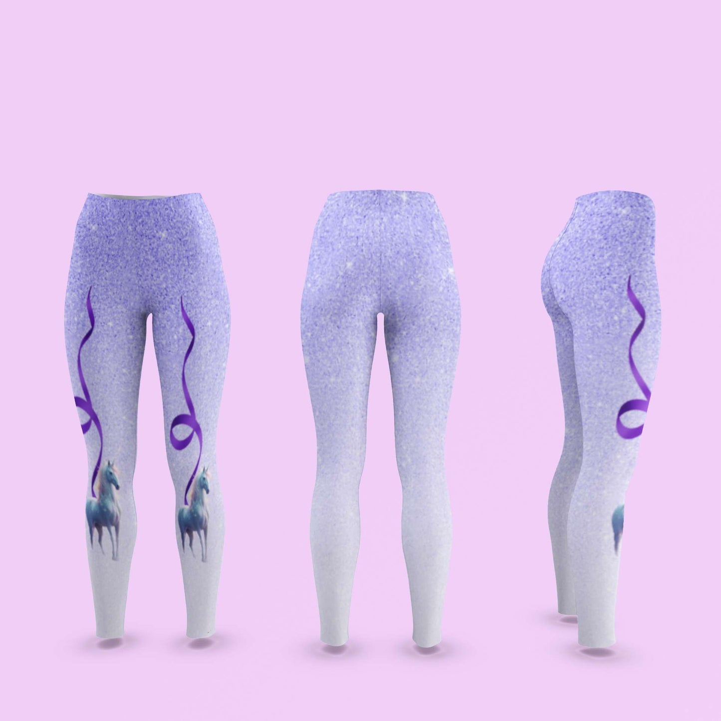 Purple Support A Cause Leggings For Horse Lovers