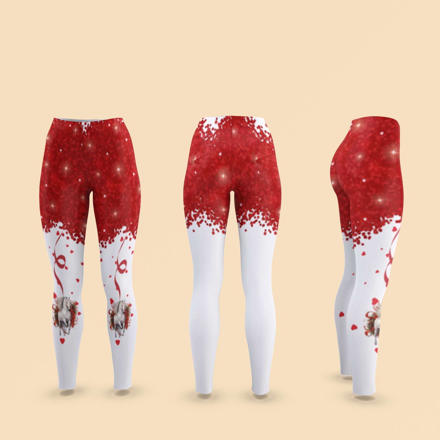 Red Support A Cause Leggings For Horse Lovers