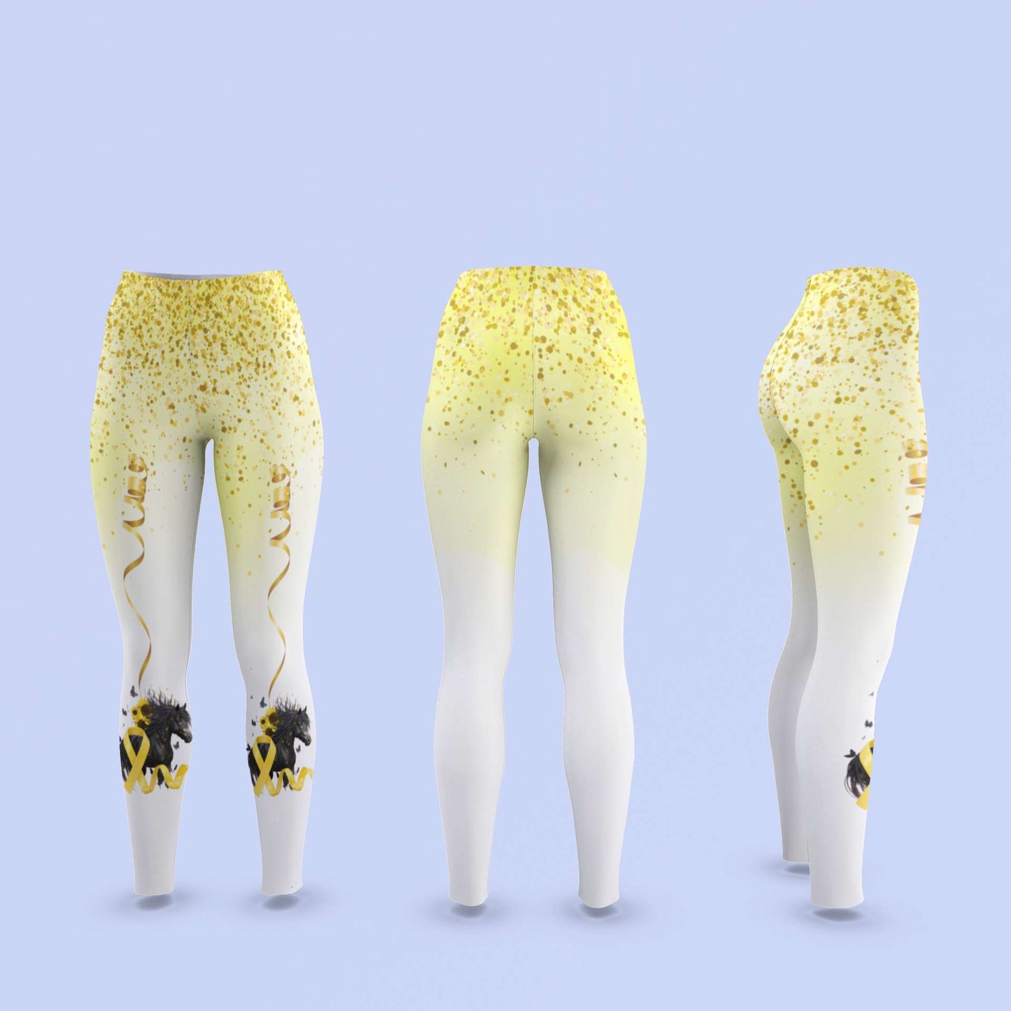 Yellow Support A Cause Leggings For Horse Lovers