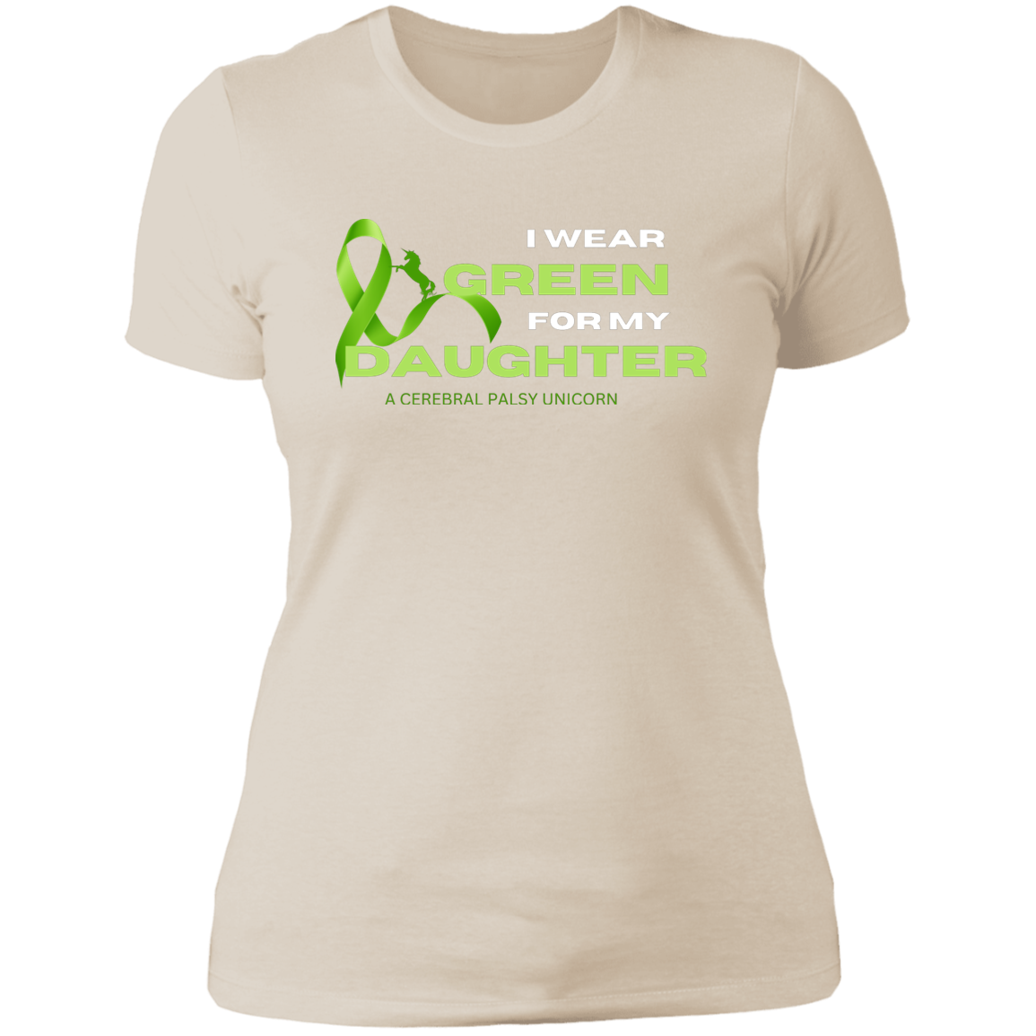 A Cerebral Palsy March Awareness Unicorn Ladies T-Shirt, Special Needs, Daughter, Green, Traumatic Brain Injury, Horse Shirt, Support - MyAllOutHorses