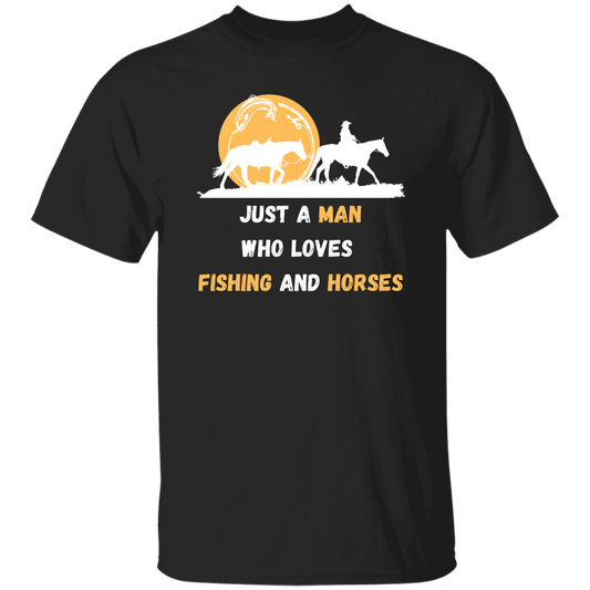 (SELLING FAST!) T-Shirt For Men Who Love Fishing and Horses - MyAllOutHorses
