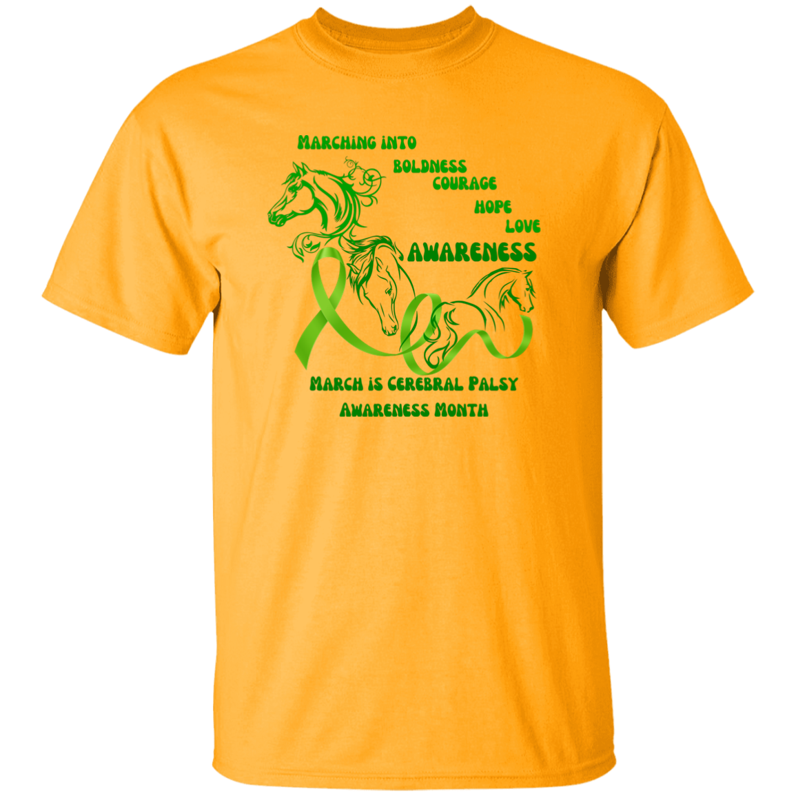 Cerebral Palsy Awareness Month T-Shirt For Youth, Support A Cause, Traumatic Brain Injury, Horse Shirt - MyAllOutHorses