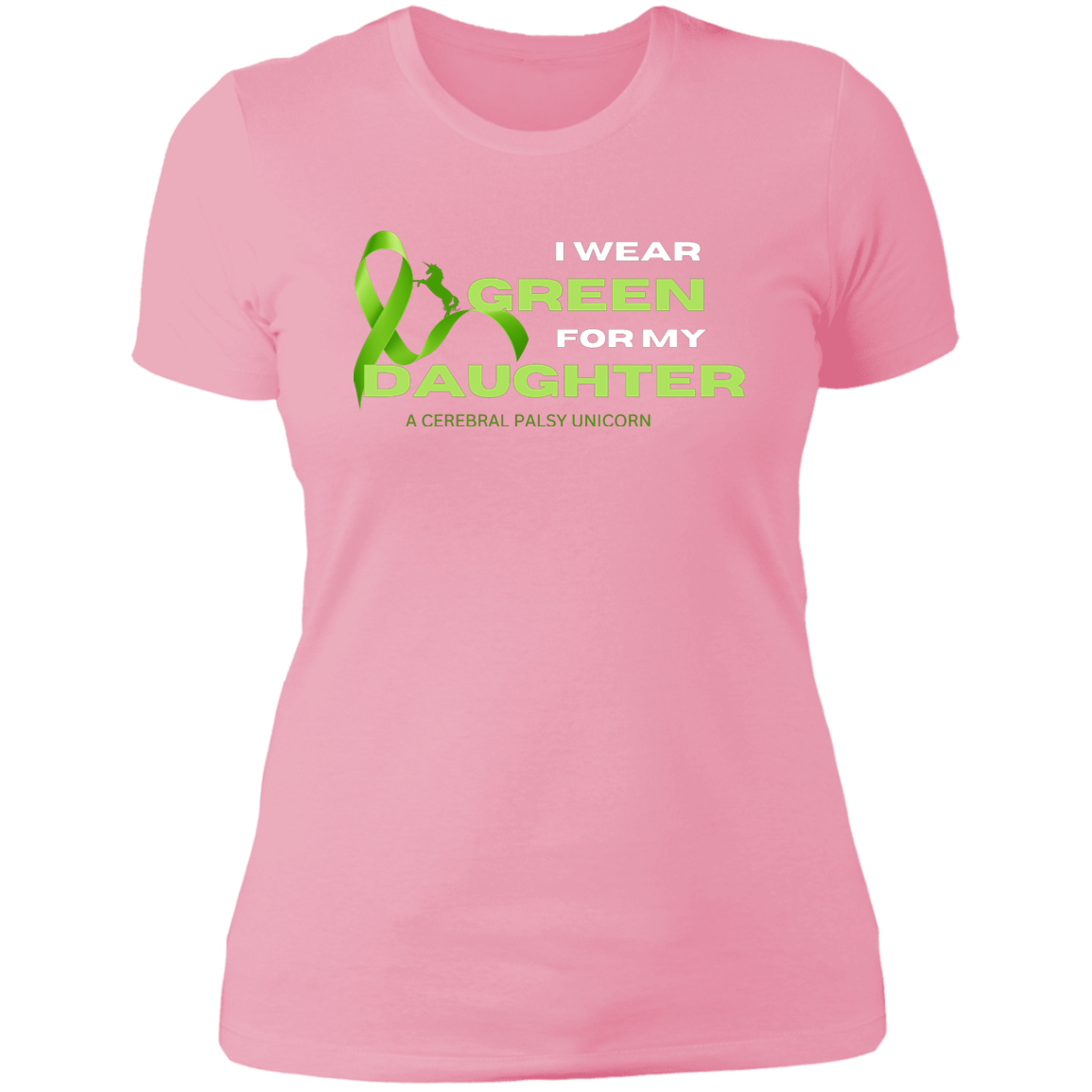 A Cerebral Palsy March Awareness Unicorn Ladies T-Shirt, Special Needs, Daughter, Green, Traumatic Brain Injury, Horse Shirt, Support - MyAllOutHorses