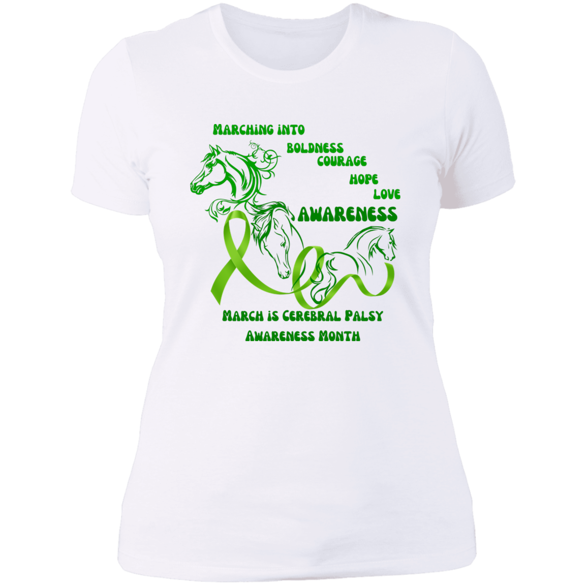 Cerebral Palsy Awareness Month T-Shirt For Women, Support a Cause, Traumatic Brain Injury - MyAllOutHorses