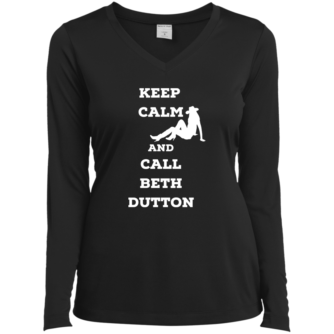 Long Sleeve Ladies V-neck | Keep Calm and Call Beth Dutton - MyAllOutHorses