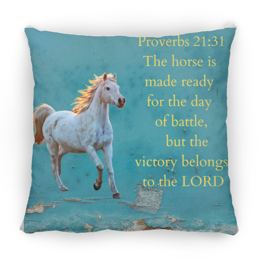 Proverbs 21:31 Large Sofa Pillow Decor - MyAllOutHorses