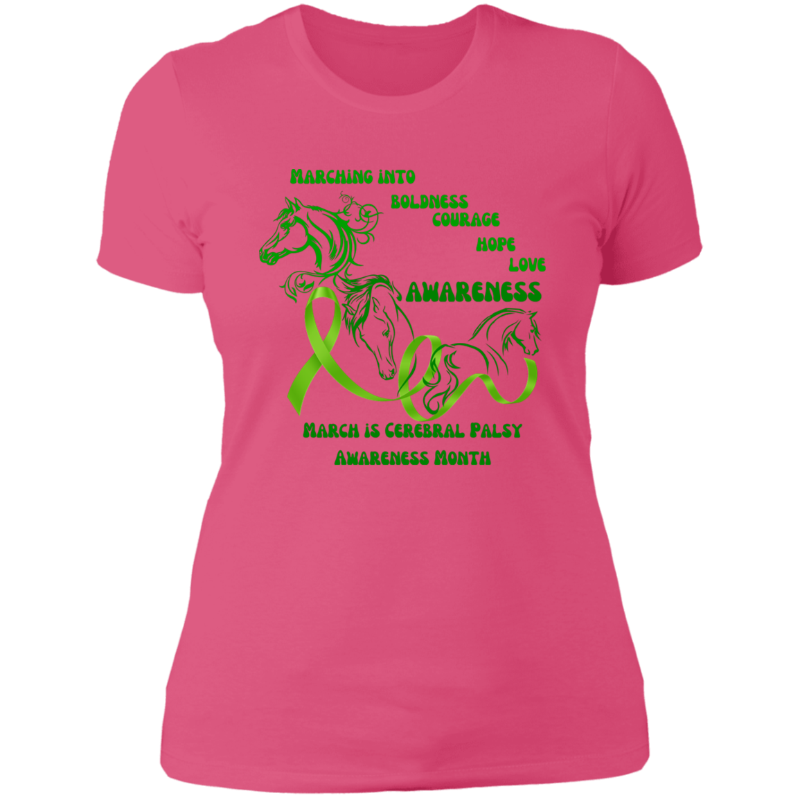 Cerebral Palsy Awareness Month T-Shirt For Women, Support a Cause, Traumatic Brain Injury - MyAllOutHorses