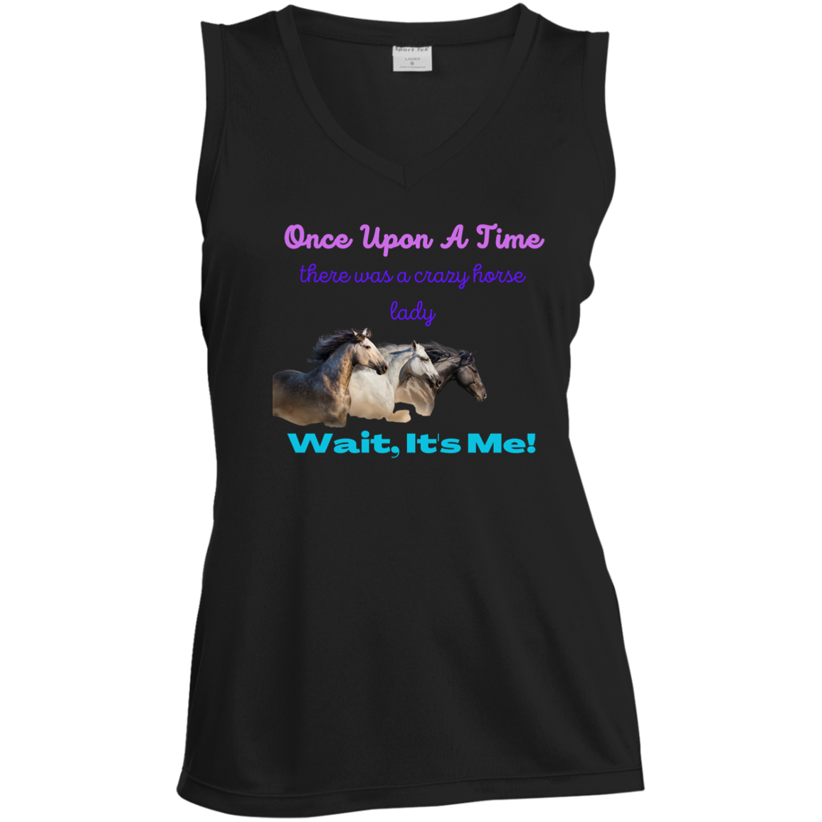 Crazy Horse Lady Sleeveless T-Shirt For Ladies - MyAllOutHorses
