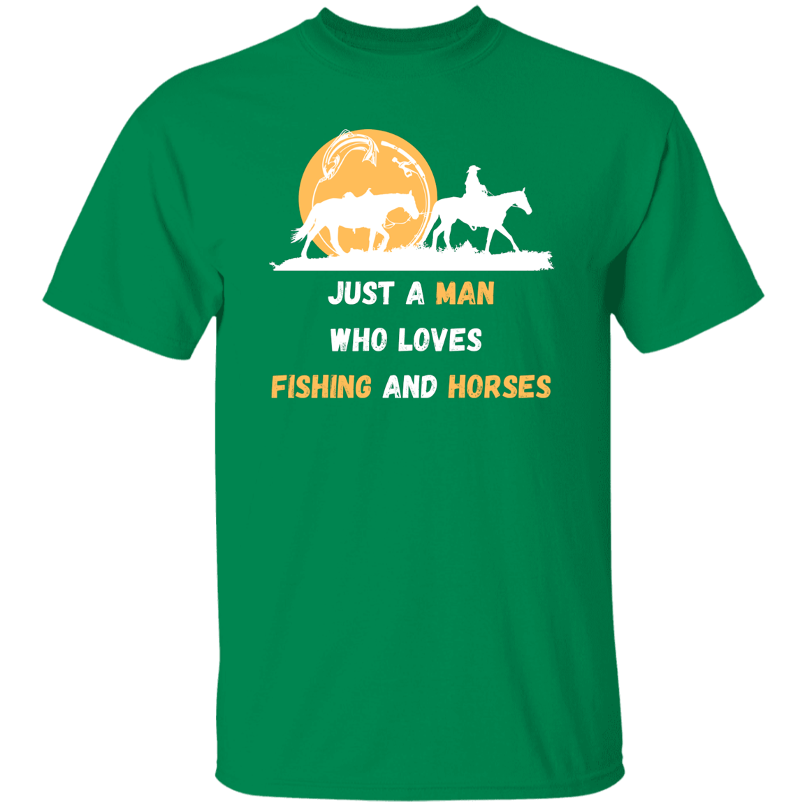 (SELLING FAST!) T-Shirt For Men Who Love Fishing and Horses - MyAllOutHorses