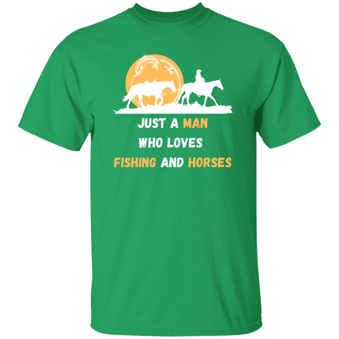 (SELLING FAST!) T-Shirt For Men Who Love Fishing and Horses - MyAllOutHorses