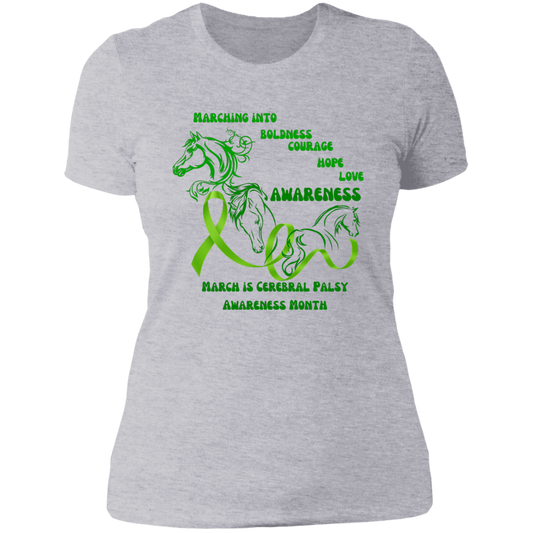 Cerebral Palsy Awareness Month T-Shirt For Women, Support a Cause, Traumatic Brain Injury - MyAllOutHorses