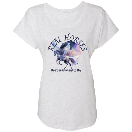 Real Horses Don't Need Wings To Fly T-Shirt For Women - MyAllOutHorses