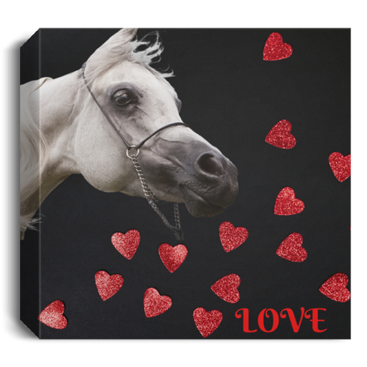 Grey Arabian Art Canvas For Love With Hearts, Valentine Theme