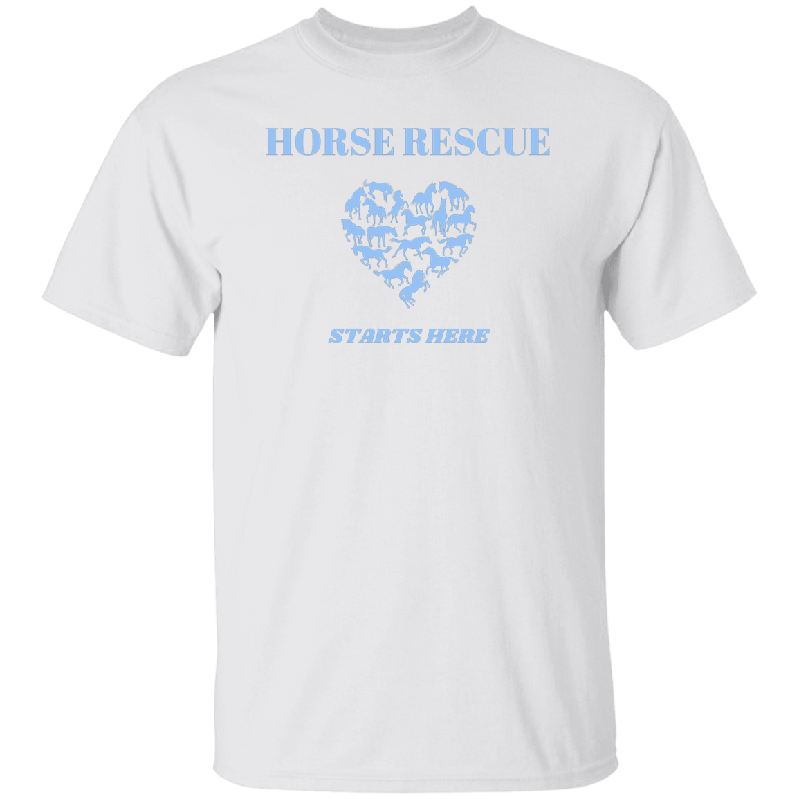 Horse Rescue Starts Here T-Shirt For Anyone Who Supports Horses - MyAllOutHorses