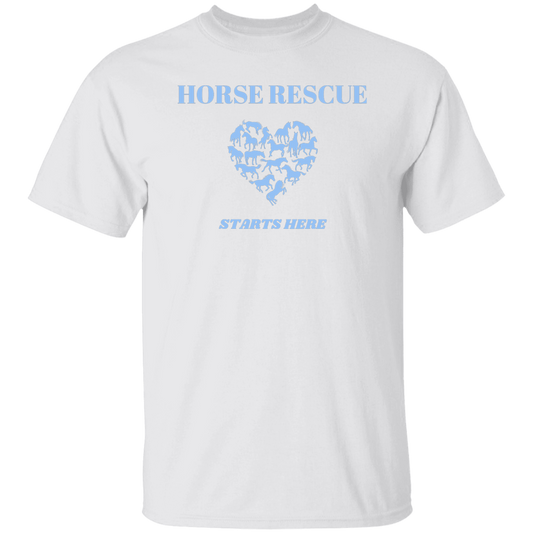 Horse Rescue Starts Here T-Shirt For Anyone Who Supports Horses - MyAllOutHorses
