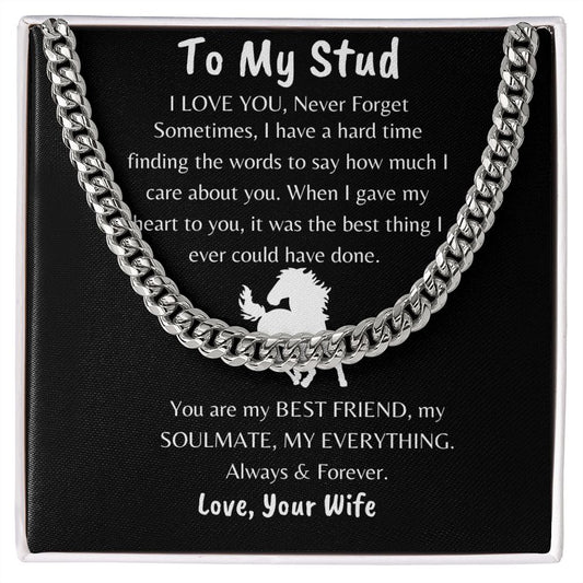 To My Stud, Cuban Chain Necklace, Gift For Husband, Soulmate, Valentine's Day, Father's Day, Christmas - MyAllOutHorses