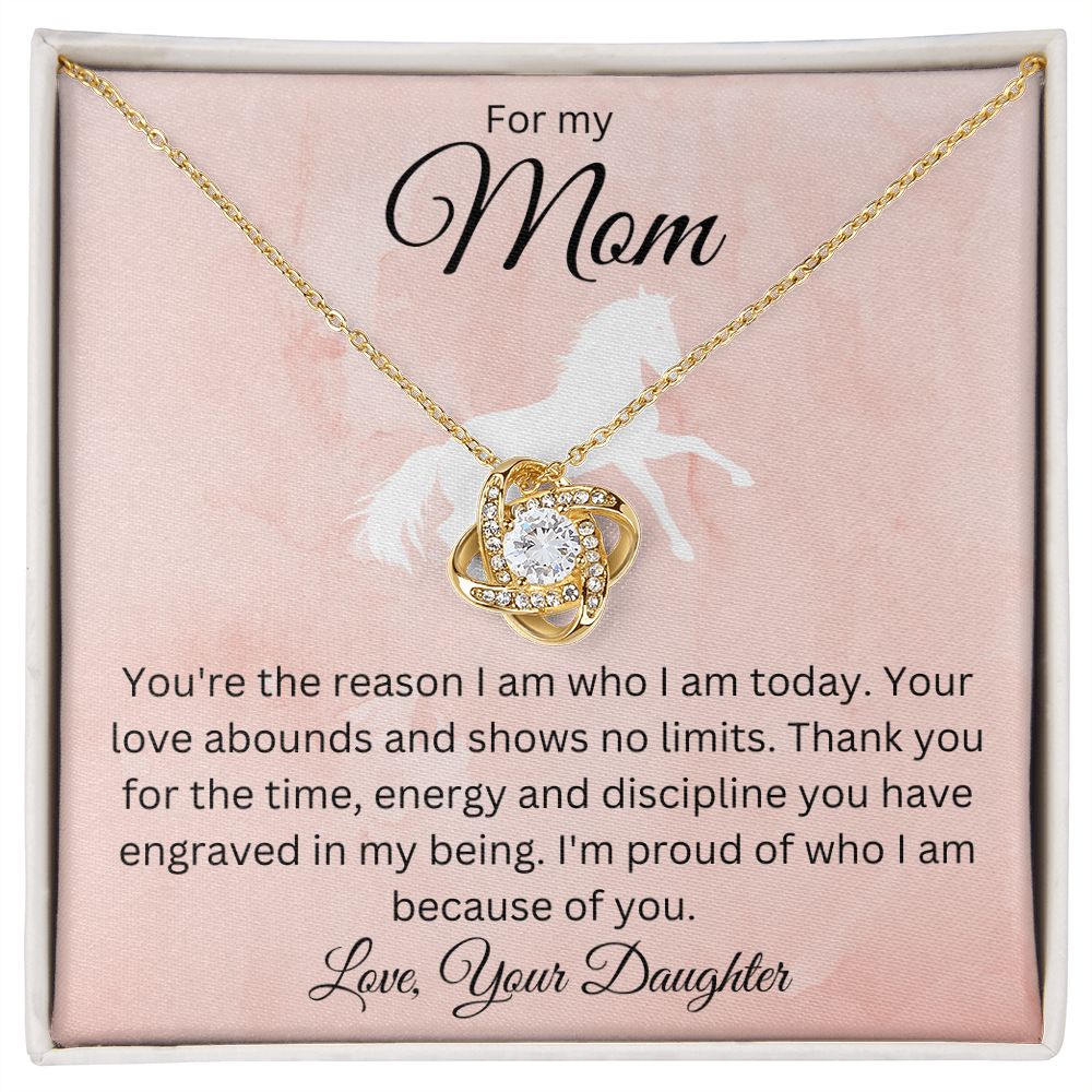 Thank You For Your Time | Message Card for Mom from Daughter | Love Knot Necklace Gift - MyAllOutHorses