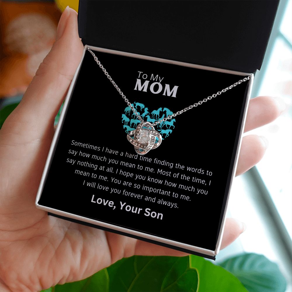 Your Son, To Mom Love Knot Necklace - MyAllOutHorses